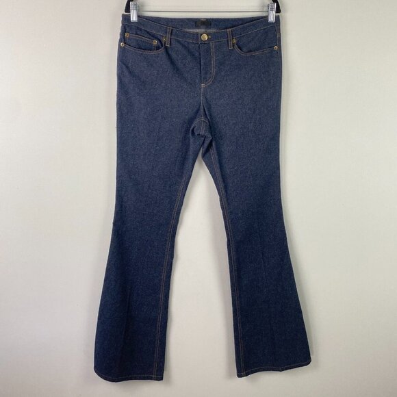 ATM Flare Leg Jeans Size 10 Brushed Blue Stretch Cotton Blend AW9046-KK - Picture 1 of 11